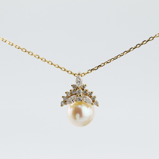 18K Gold Pendant with Stone and Pearl-GG-PDT136
